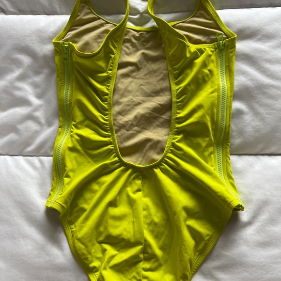 Classic J Crew One Piece Lime Green Swimsuit (with a twist) - Picture 3 of 5
